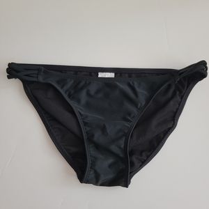 Xhilaration Black Bikini Bottom with Strappy Sides Size Medium